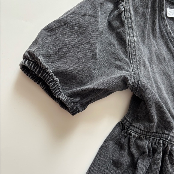 Zara Girl Black Denim Wrap Dress Size 6 EUC - Picture 4 of 8